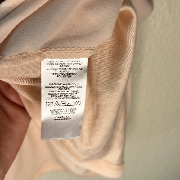 Loft | Pale Pink Chiffon Ruffle Neck Sleeveless Top - Size Medium, NWT - Picture 5 of 5